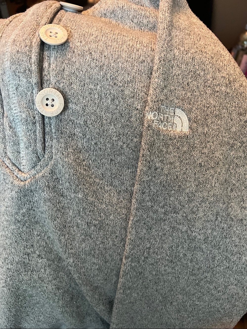 The North Face Women’s Light Gray Hooded Button Pullover Sweater - Picture 6 of 6